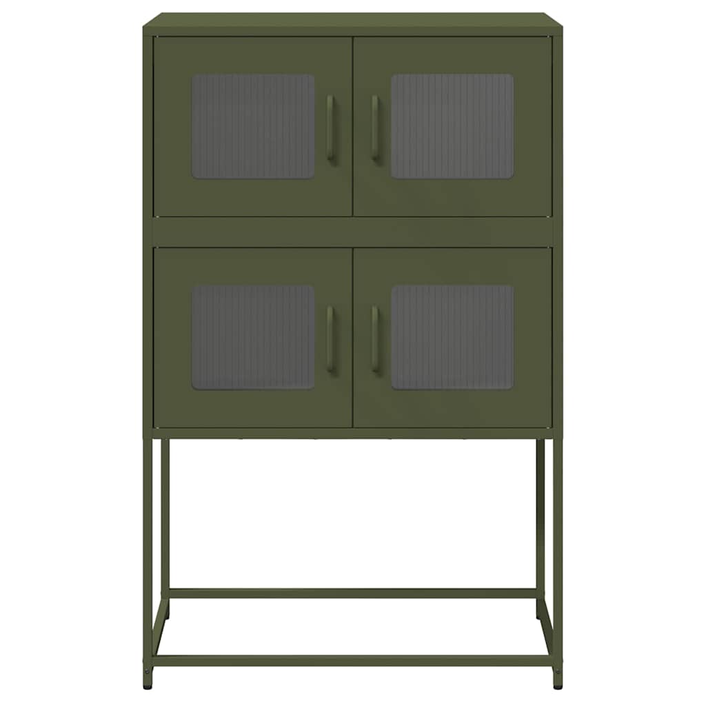 vidaXL Highboard Ελαιοπράσινο 68x39x107 cm Ατσάλι