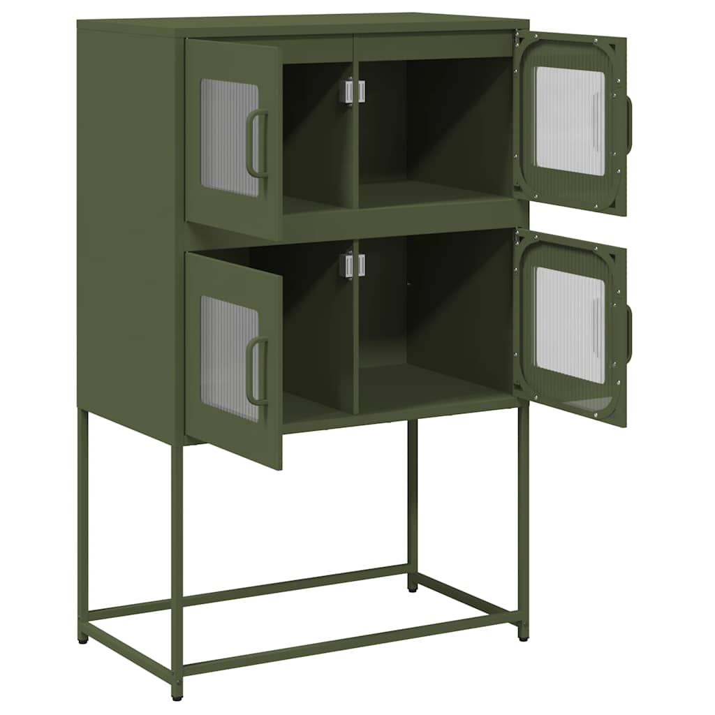 vidaXL Highboard Ελαιοπράσινο 68x39x107 cm Ατσάλι