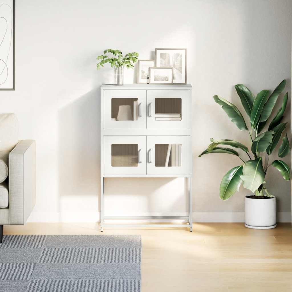 vidaXL Highboard Λευκό 68x39x107 cm Ατσάλι