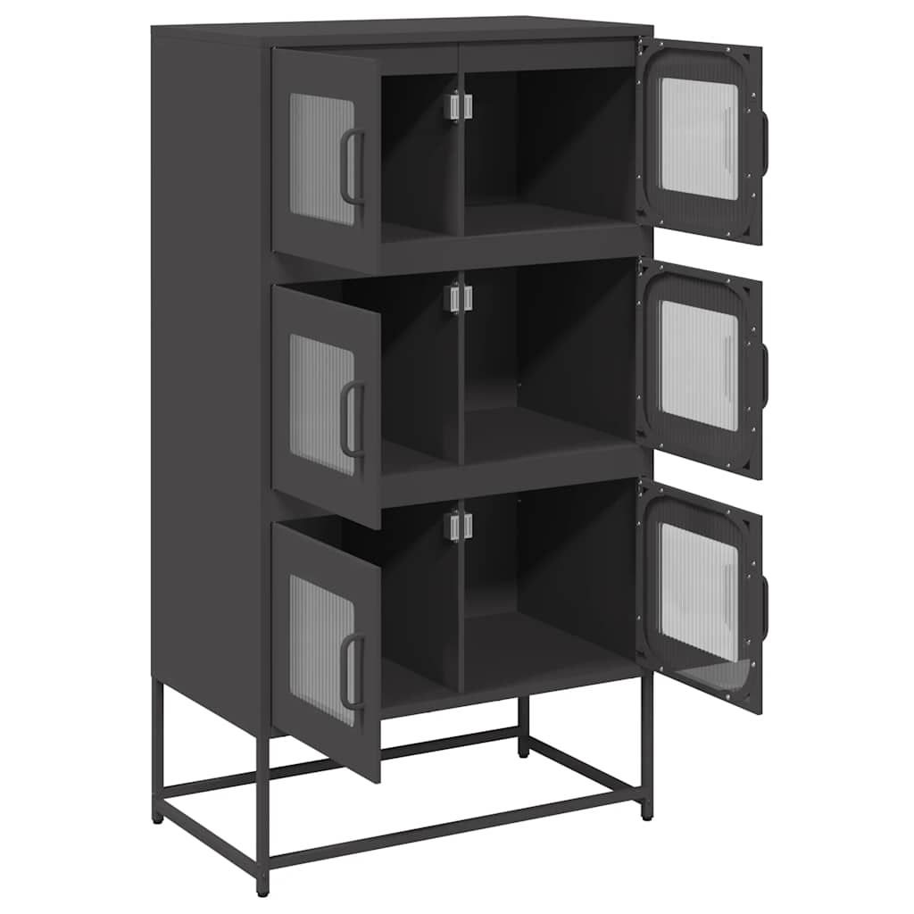 vidaXL Highboard Μαύρο 68x39x123 cm Χάλυβας
