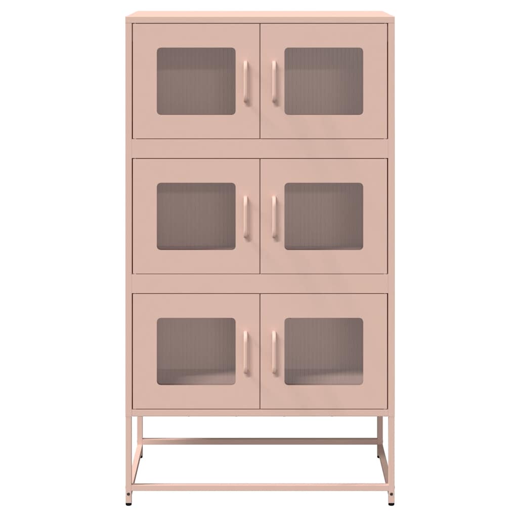 vidaXL Highboard Ροζ 68x39x123 cm Ατσάλι
