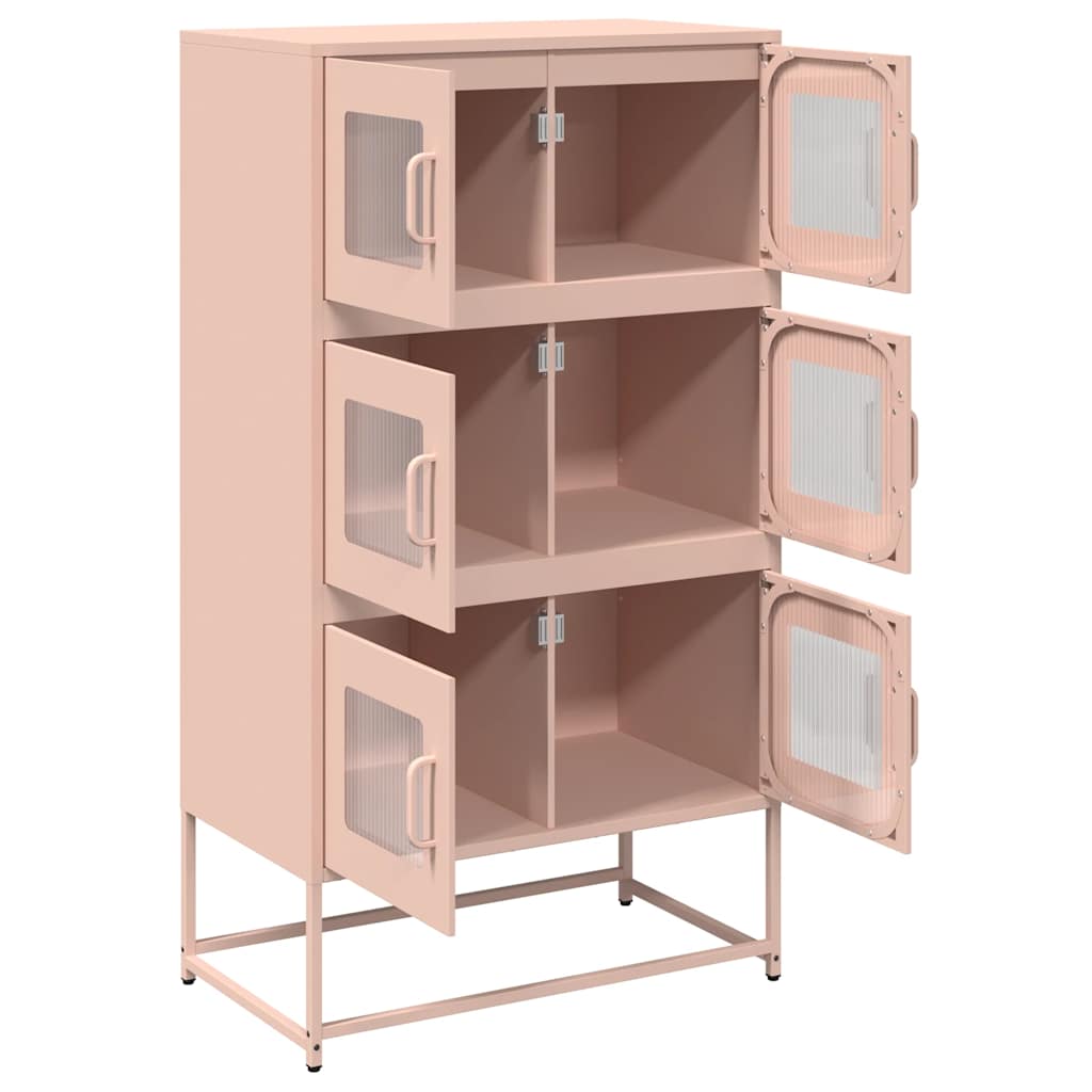 vidaXL Highboard Ροζ 68x39x123 cm Ατσάλι