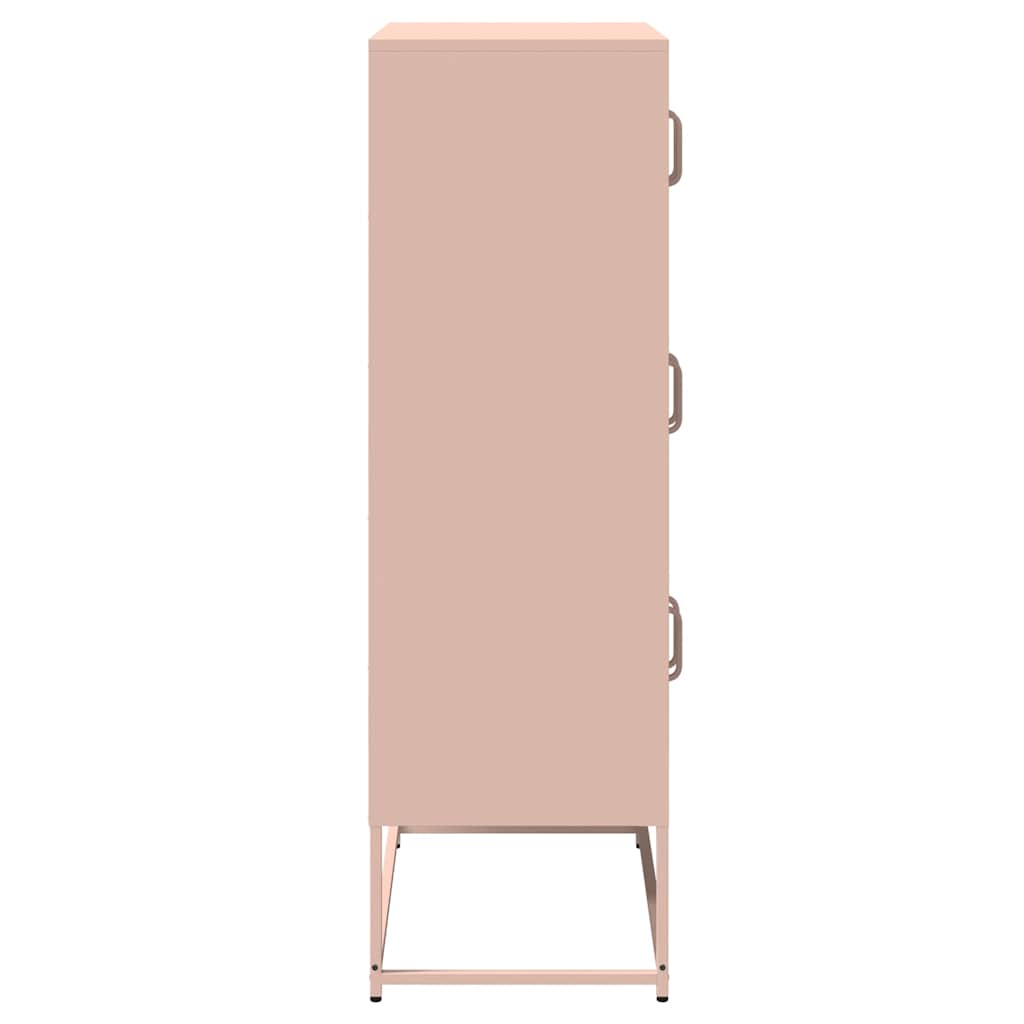 vidaXL Highboard Ροζ 68x39x123 cm Ατσάλι