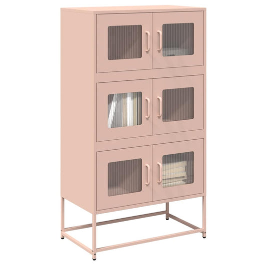 vidaXL Highboard Ροζ 68x39x123 cm Ατσάλι