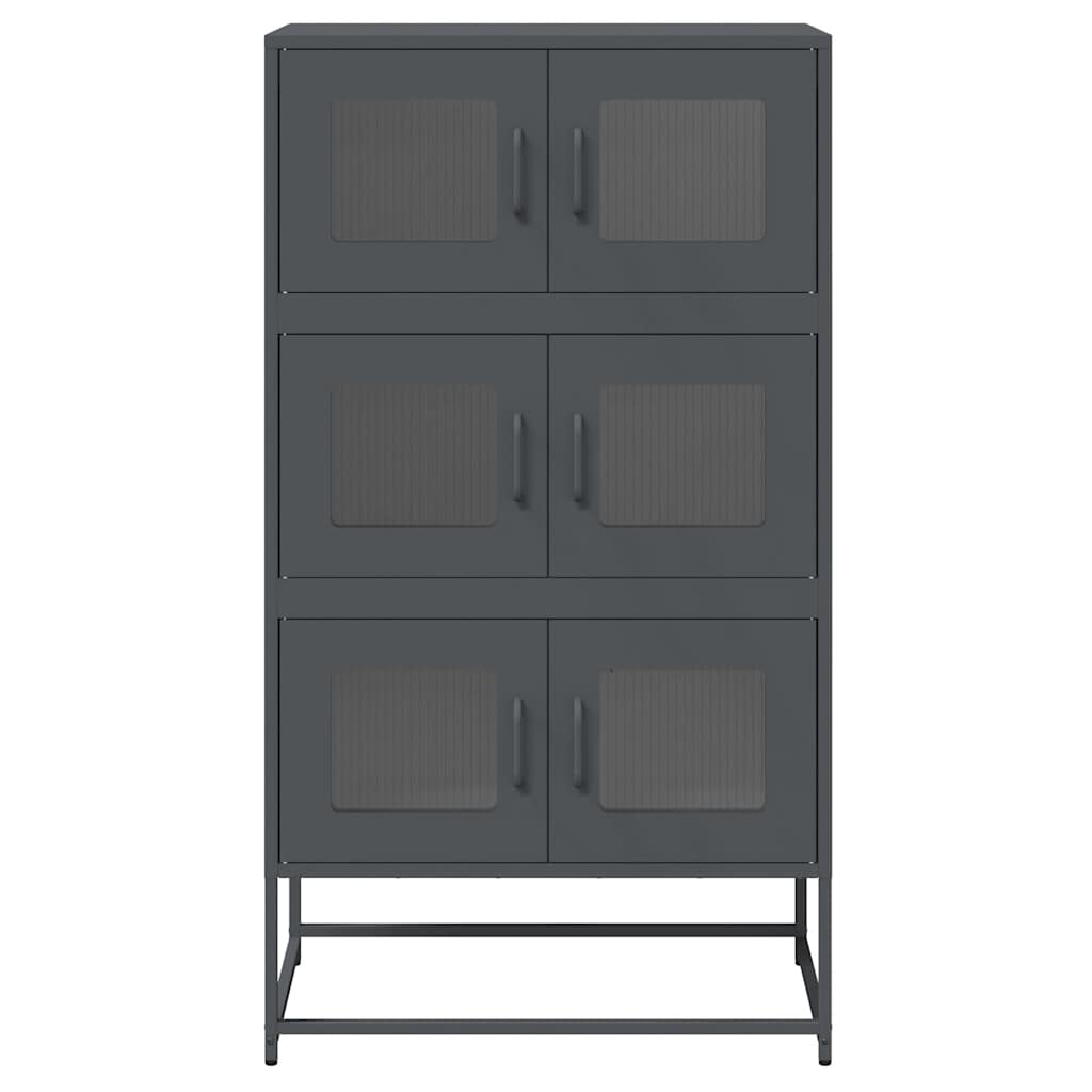 vidaXL Highboard Ανθρακί 68x39x123 cm Χάλυβας