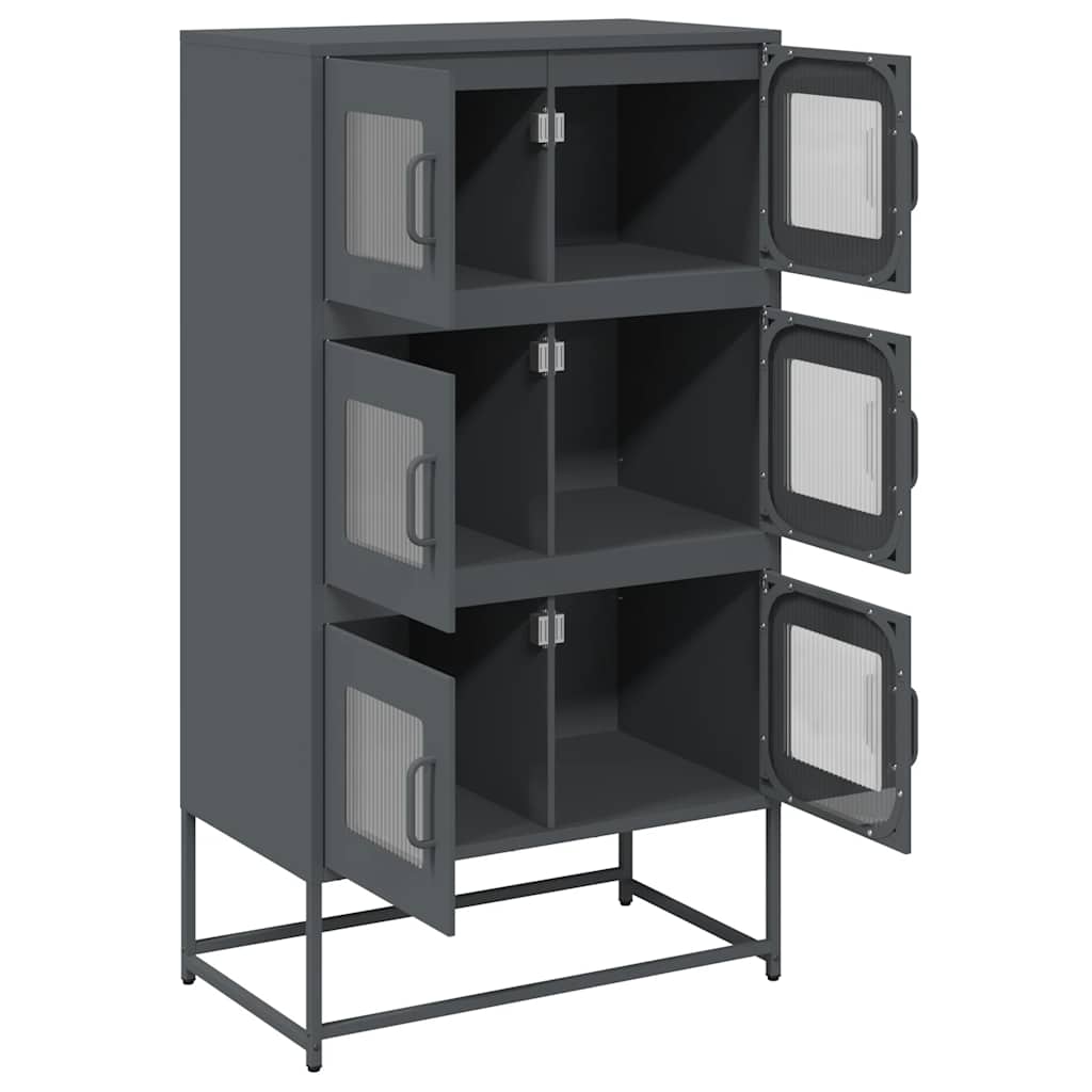 vidaXL Highboard Ανθρακί 68x39x123 cm Χάλυβας