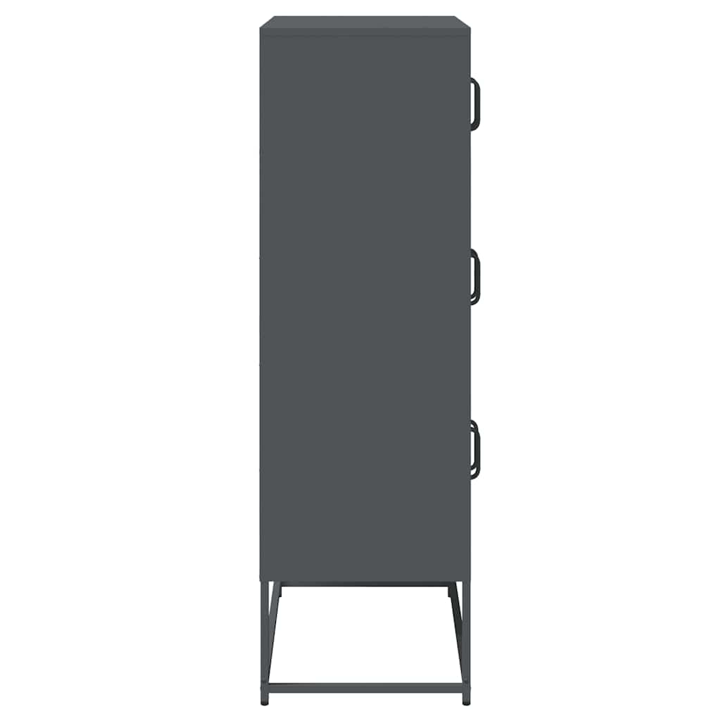 vidaXL Highboard Ανθρακί 68x39x123 cm Χάλυβας