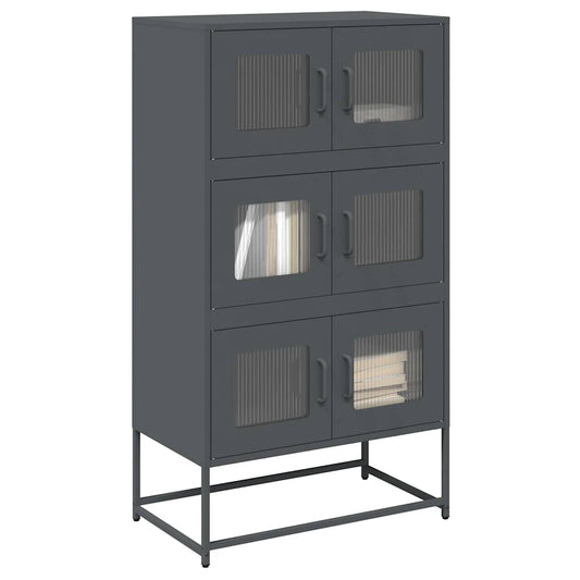 vidaXL Highboard Ανθρακί 68x39x123 cm Χάλυβας