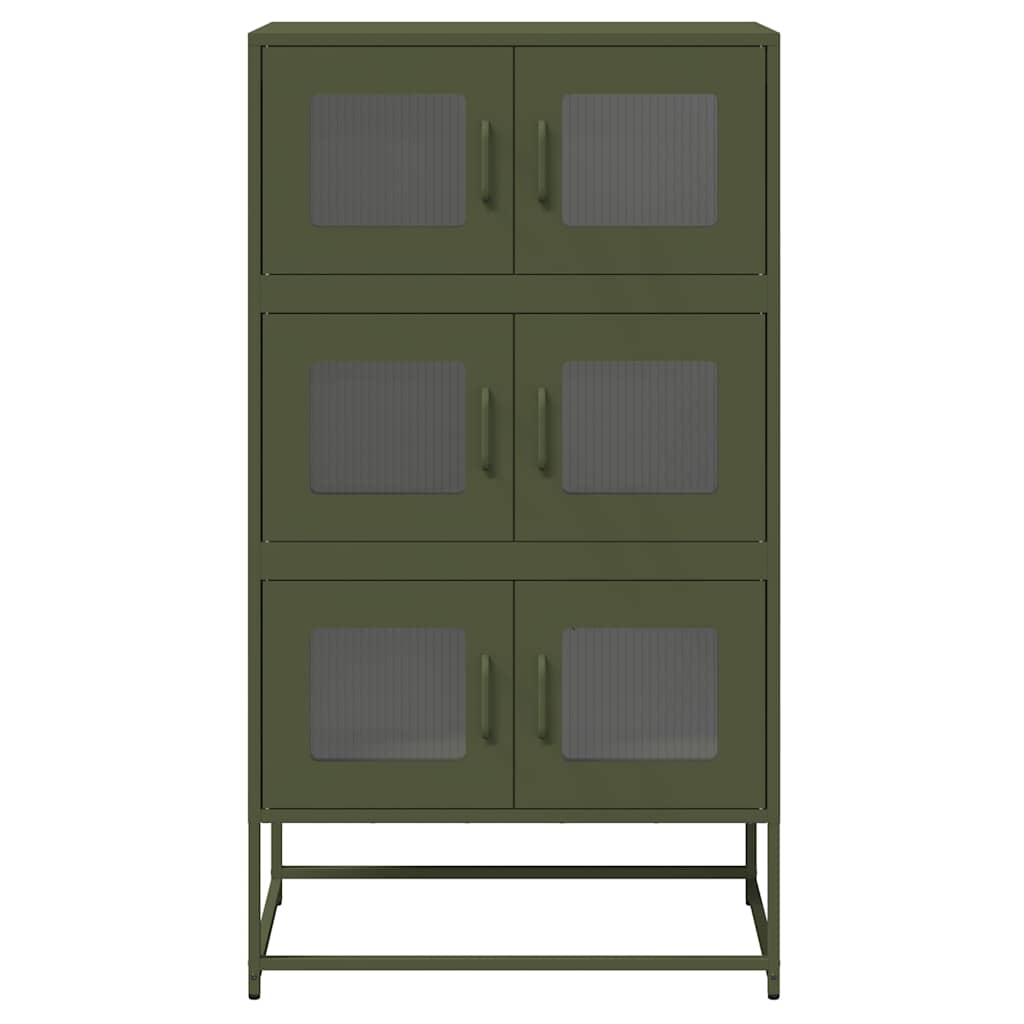 vidaXL Highboard Ελαιοπράσινο 68x39x123 cm Ατσάλι
