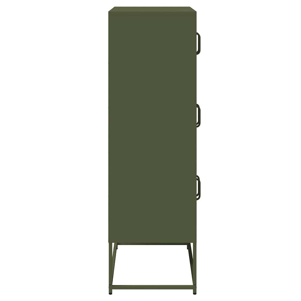 vidaXL Highboard Ελαιοπράσινο 68x39x123 cm Ατσάλι