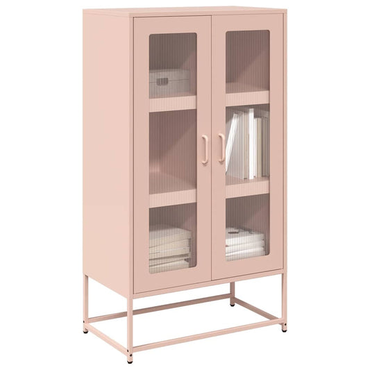 vidaXL Highboard Ροζ 68x39x123 cm Ατσάλι