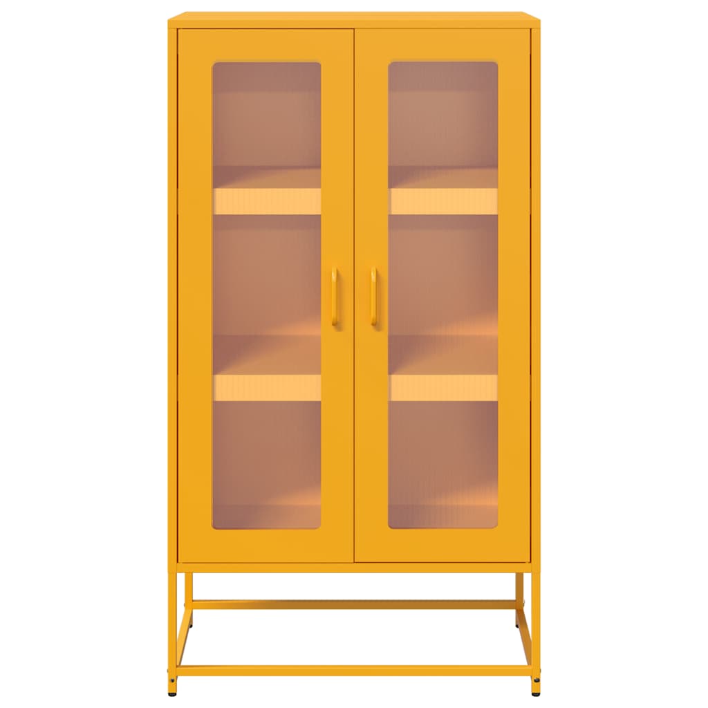 vidaXL Highboard Μουστάρδα κίτρινη 68x39x123 cm Χάλυβας