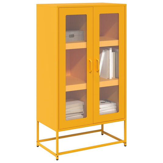 vidaXL Highboard Μουστάρδα κίτρινη 68x39x123 cm Χάλυβας