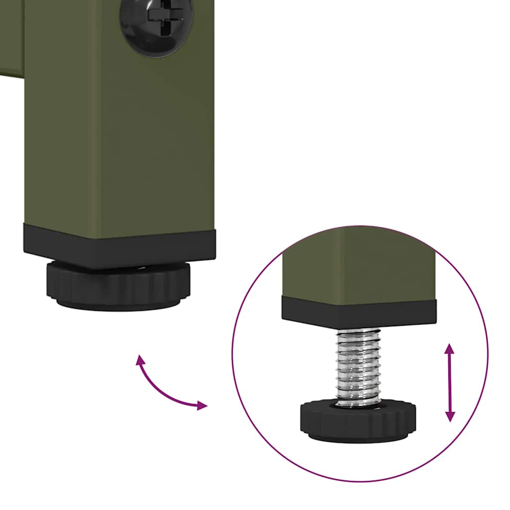 vidaXL Highboard Ελαιοπράσινο 68x39x123 cm Ατσάλι