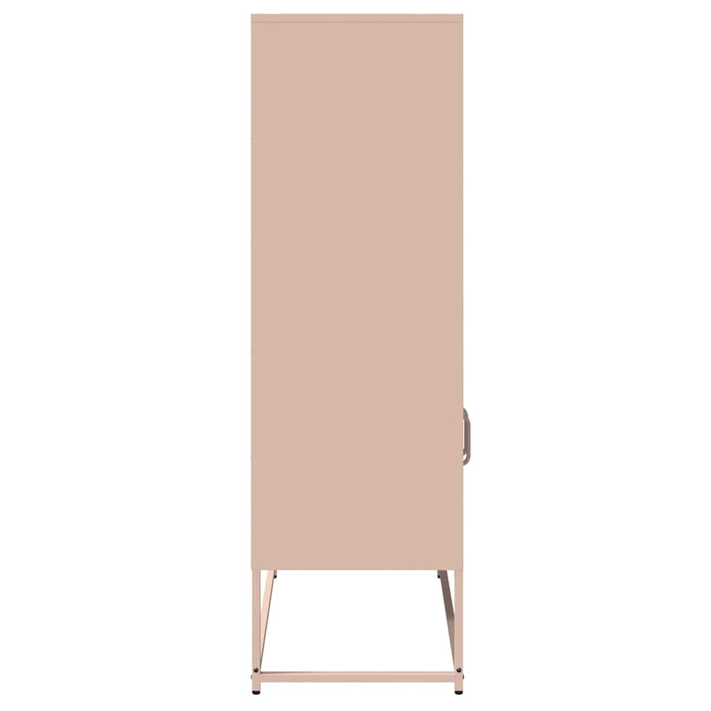 vidaXL Highboard Ροζ 68x39x123 cm Ατσάλι