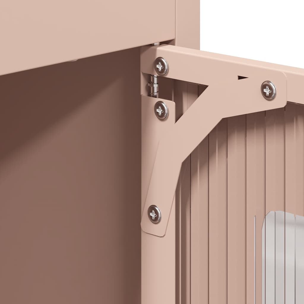 vidaXL Highboard Ροζ 68x39x123 cm Ατσάλι