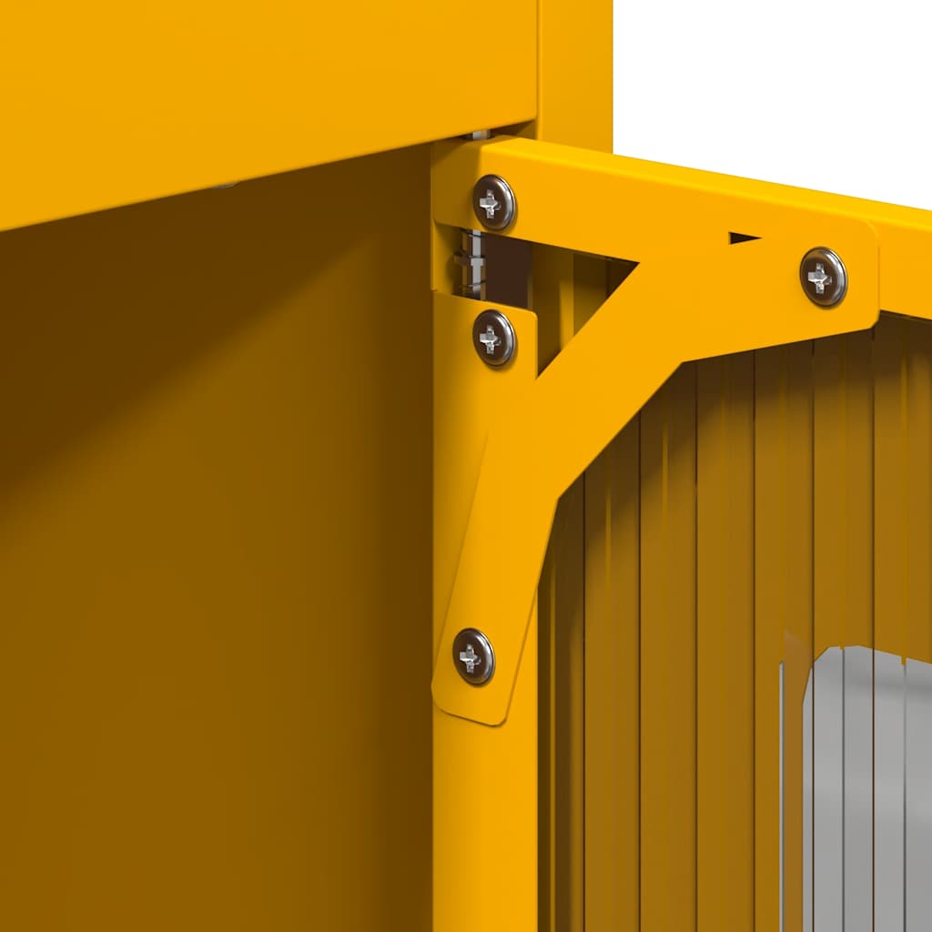 vidaXL Highboard Μουστάρδα κίτρινη 68x39x123 cm Χάλυβας