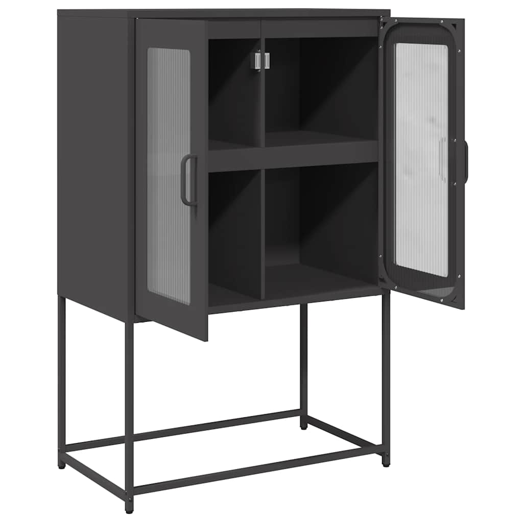 vidaXL Highboard Μαύρο 68x39x107 cm Ατσάλι