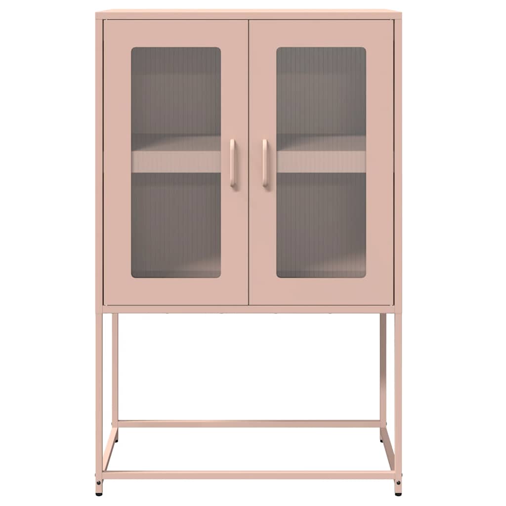 vidaXL Highboard Ροζ 68x39x107 cm Ατσάλι