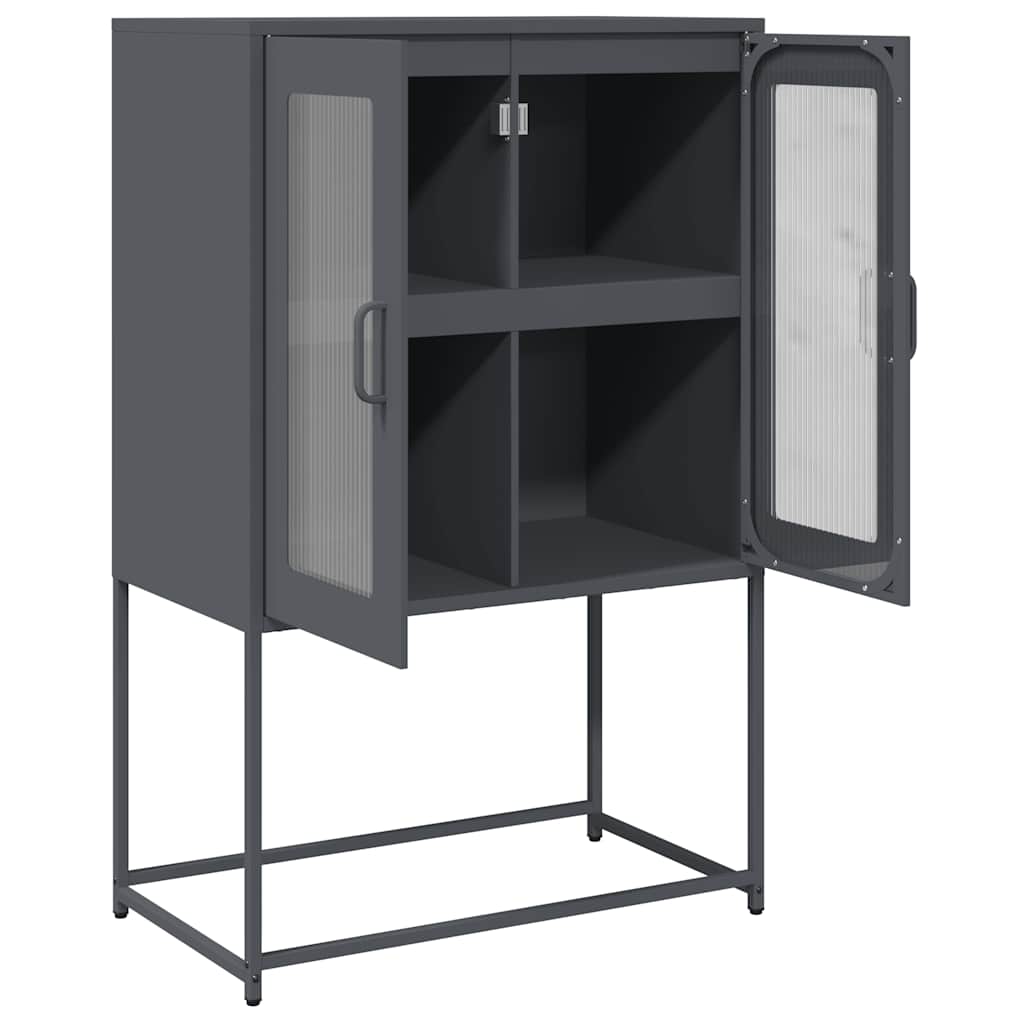 vidaXL Highboard Ανθρακί 68x39x107 cm Χάλυβας