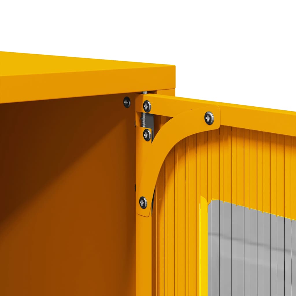 vidaXL Highboard Μουστάρδα κίτρινη 68x39x107 cm Χάλυβας