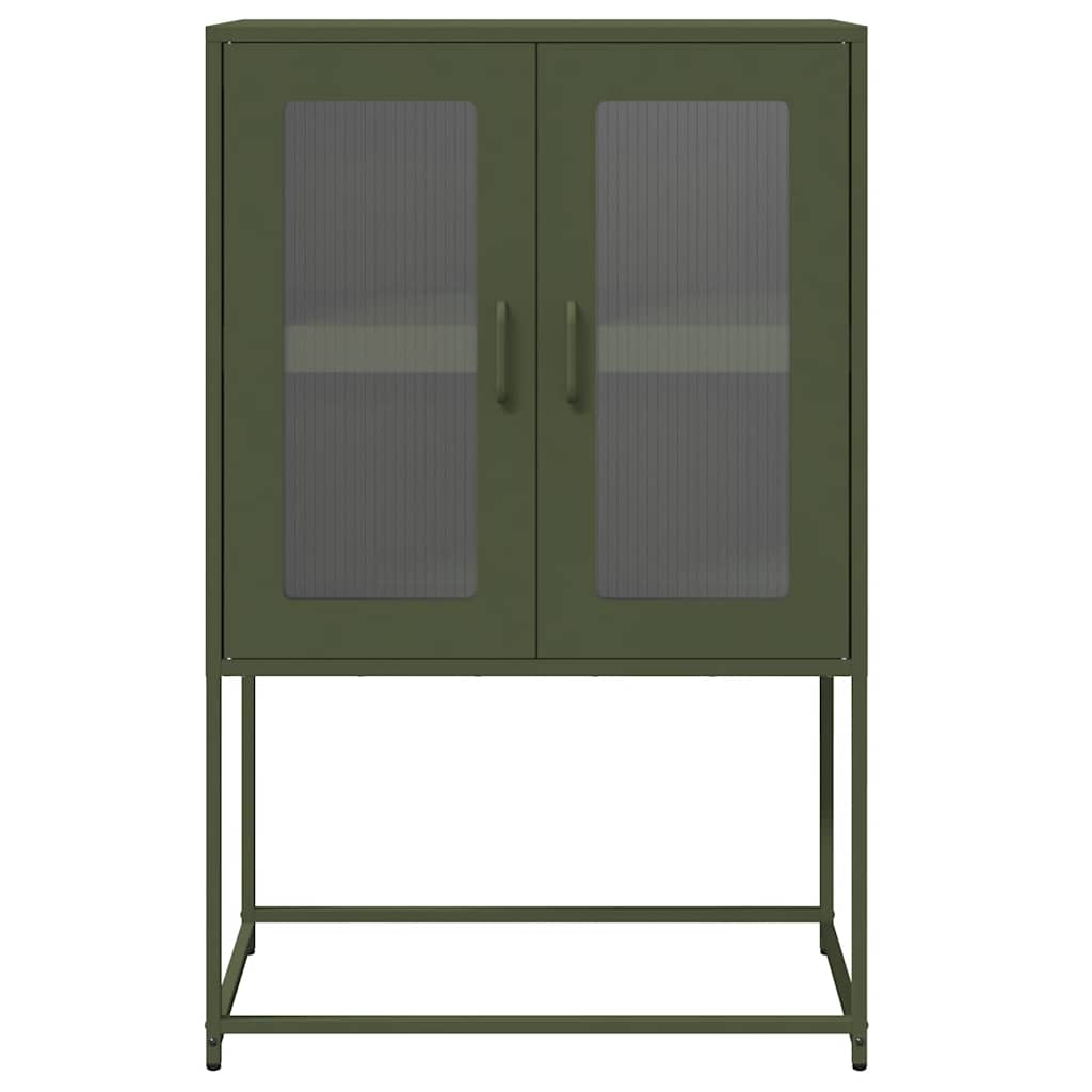 vidaXL Highboard Ελαιοπράσινο 68x39x107 cm Ατσάλι