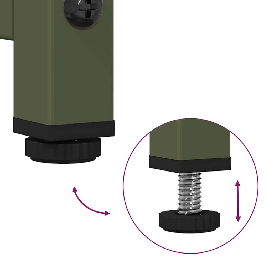vidaXL Highboard Ελαιοπράσινο 68x39x107 cm Ατσάλι