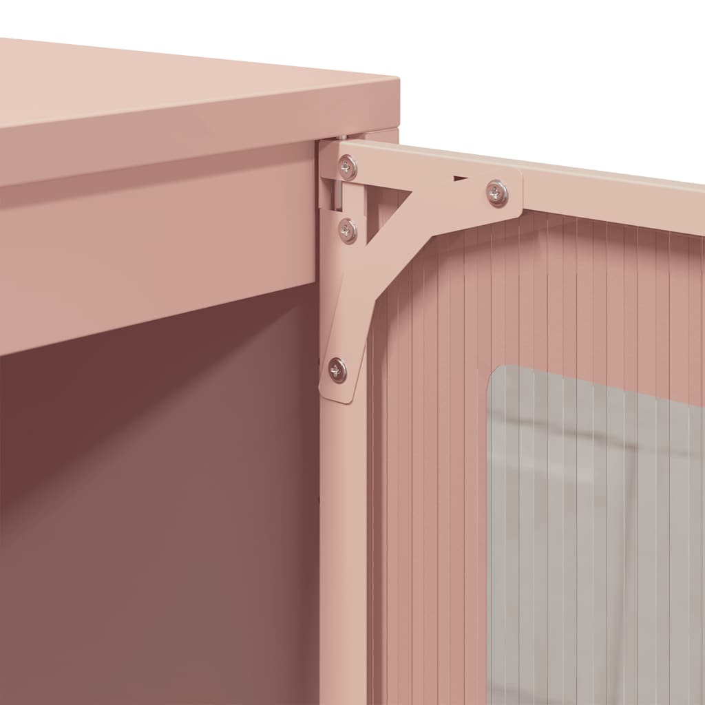 vidaXL Ντουλάπι Ροζ 100,5x39x107 εκ. από Χάλυβα Ψυχρής Έλασης