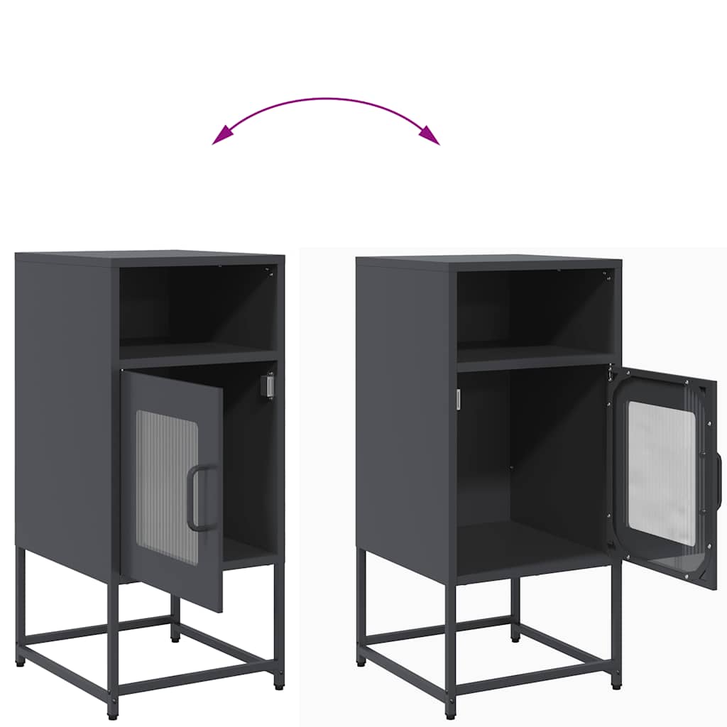 vidaXL Κομοδίνο ανθρακί 36x39x78 cm από χάλυβα ψυχρής έλασης