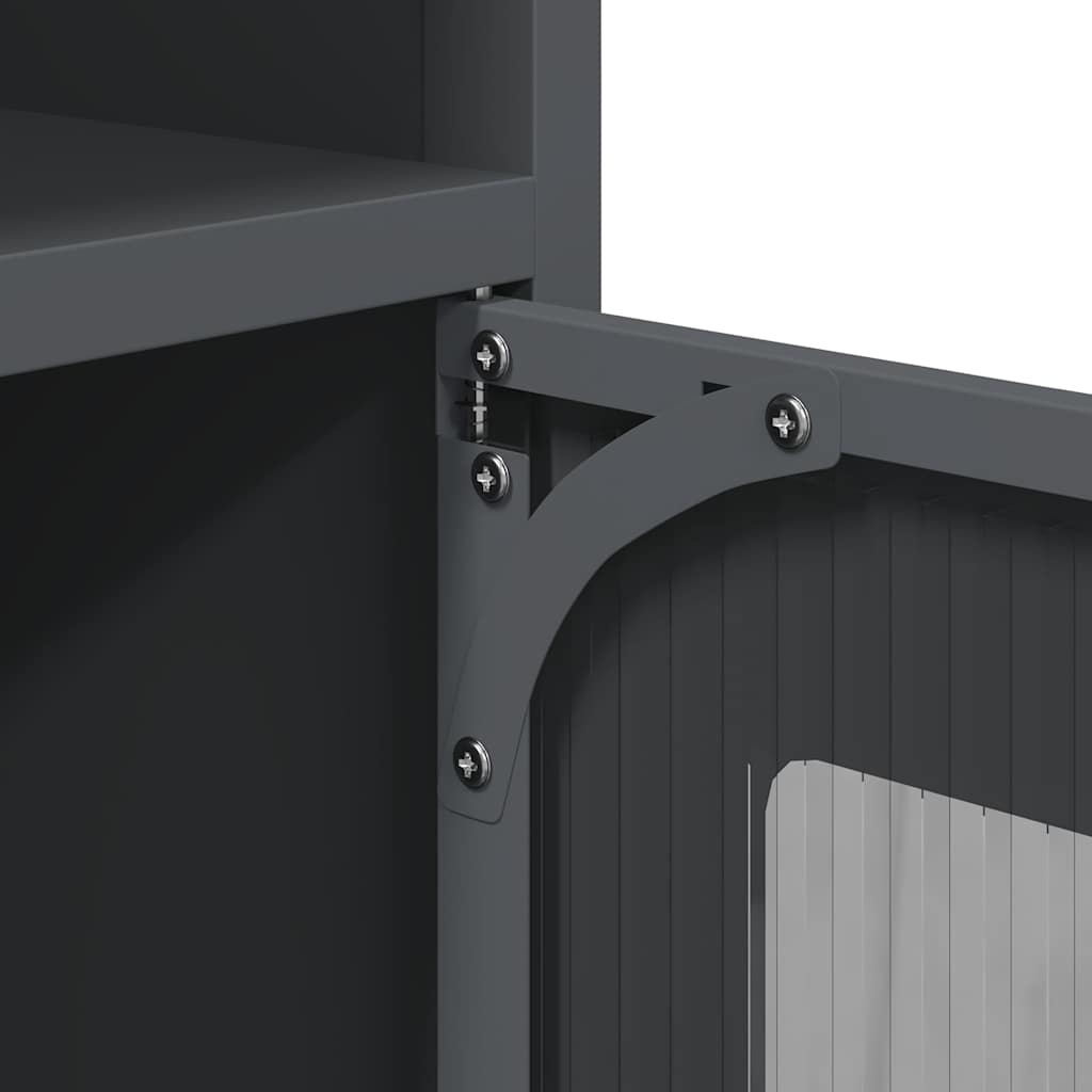 vidaXL Κομοδίνο ανθρακί 36x39x78 cm από χάλυβα ψυχρής έλασης