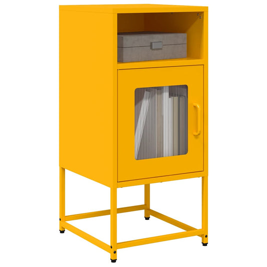 vidaXL Κομοδίνο ντουλάπι μουστάρδας κίτρινο 36x39x78 cm