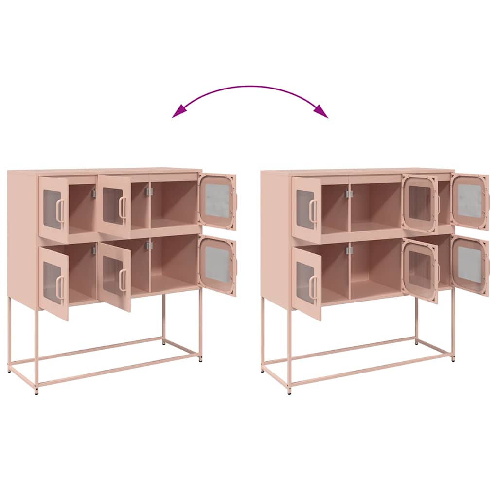 vidaXL Ντουλάπι Ροζ 100,5x39x107 εκ. από Χάλυβα Ψυχρής Έλασης