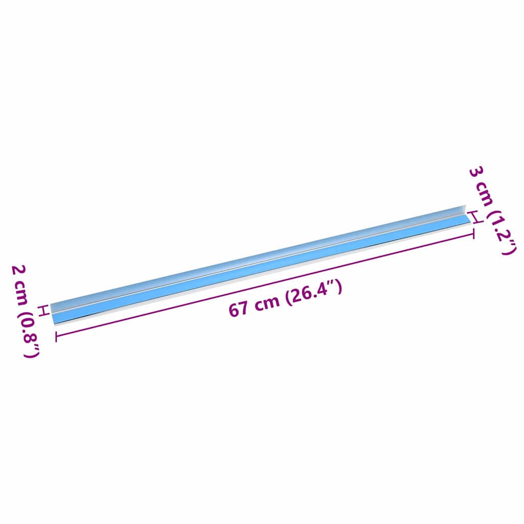vidaXL Προστατευτικά ακμών σκάλας 10 pcs Ασημί 67 cm Αλουμίνιο