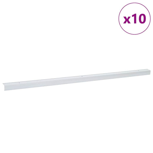 vidaXL Προστατευτικά ακμών σκάλας 10 pcs Ασημί 67 x 3.5 x 3 εκ.