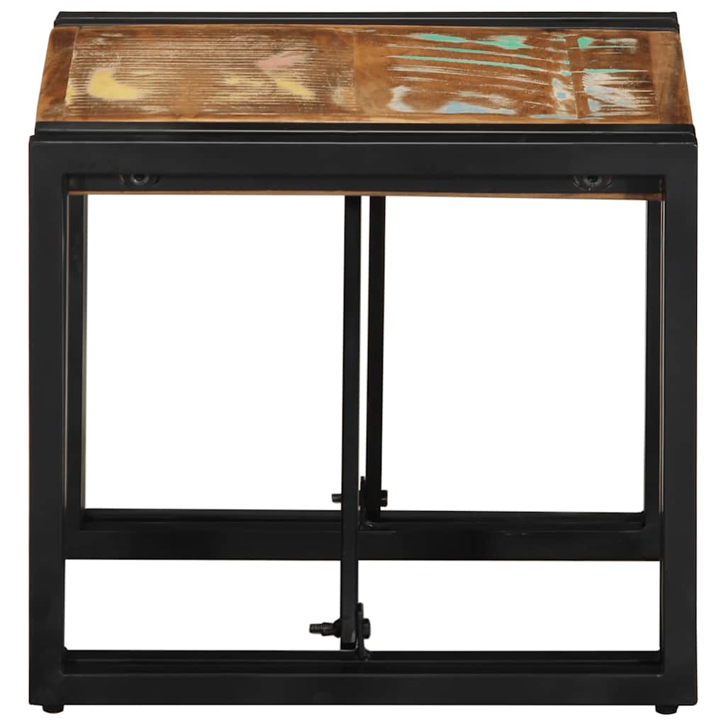 vidaXL Τραπεζάκι σαλονιού πολύχρωμο 40x40x35cm Ξύλο μασίφ ανακυκλωμένο