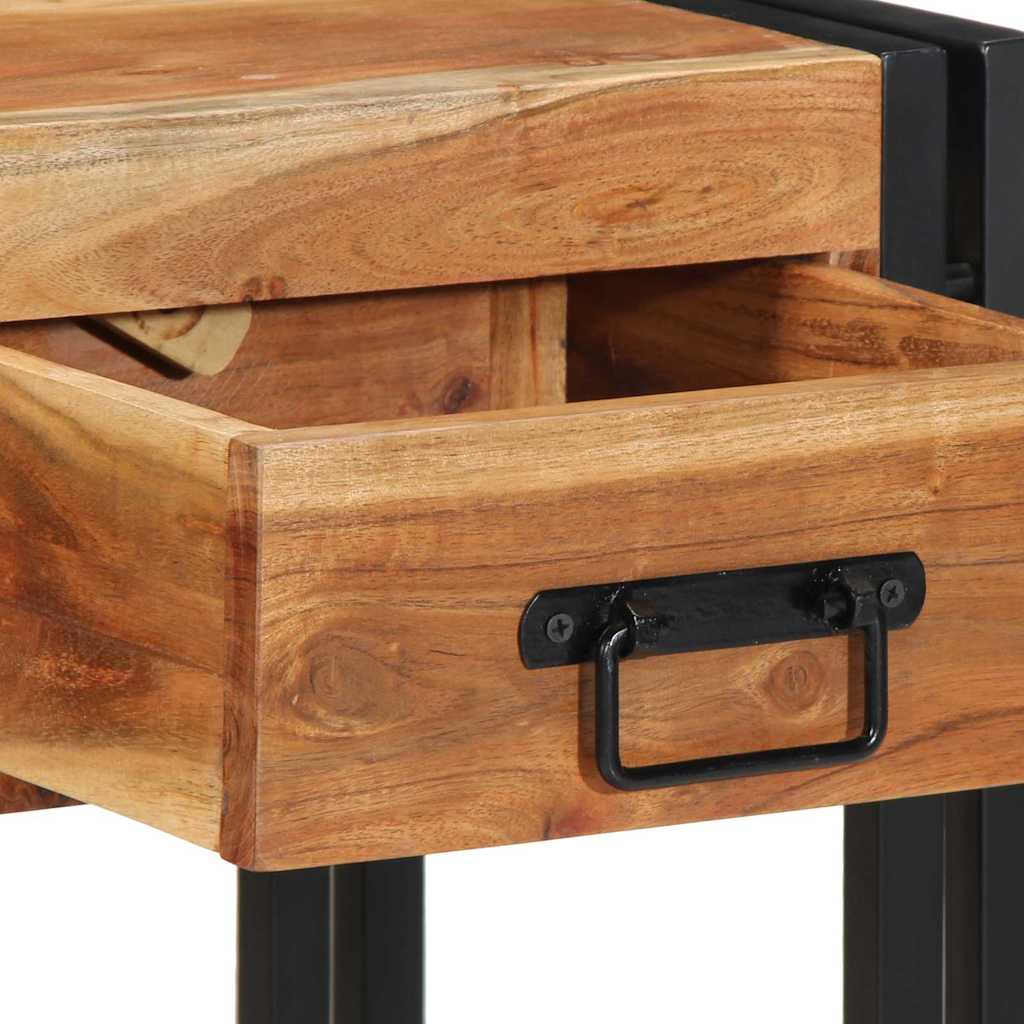 vidaXL Κομοδίνο με συρτάρι Καφέ 40 x 35 x 50 εκ. Μασίφ ξύλο ακακίας