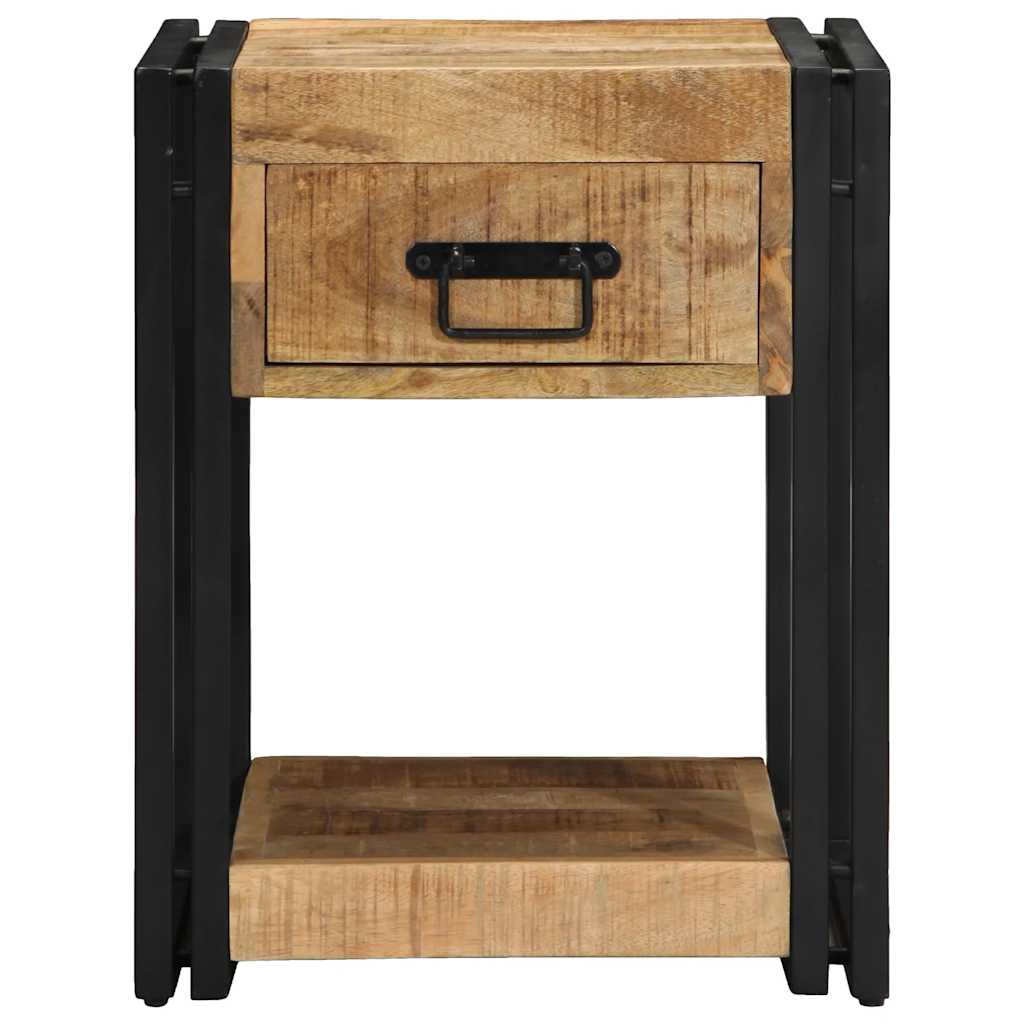 vidaXL Κομοδίνα 2 τεμ. 40x40x50 εκ. από Μασίφ Ακατέργαστο Ξύλο Μάνγκο