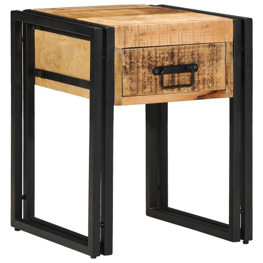 vidaXL End Table Καφέ και Μαύρο 40 x 40 x 50 cm Στερεό ξύλο μάνγκο