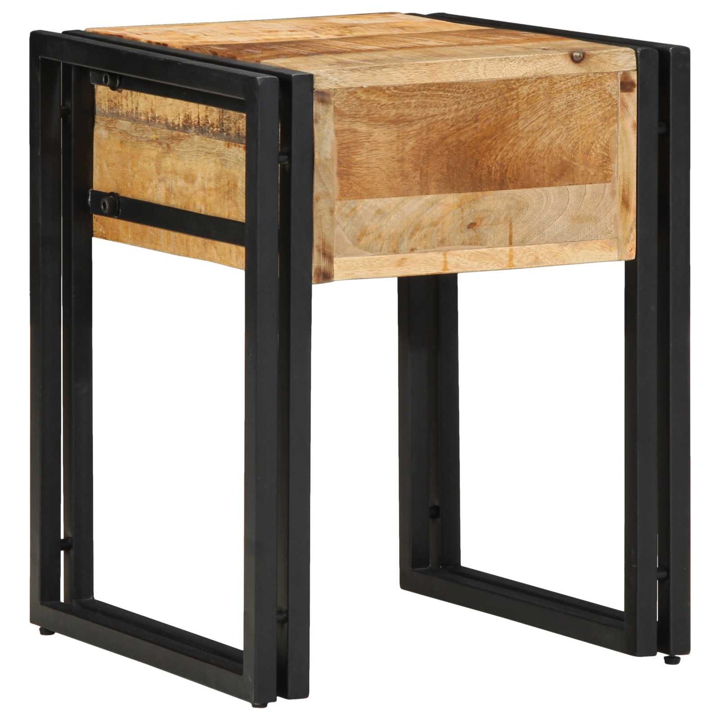 vidaXL End Table Καφέ και Μαύρο 40 x 40 x 50 cm Στερεό ξύλο μάνγκο