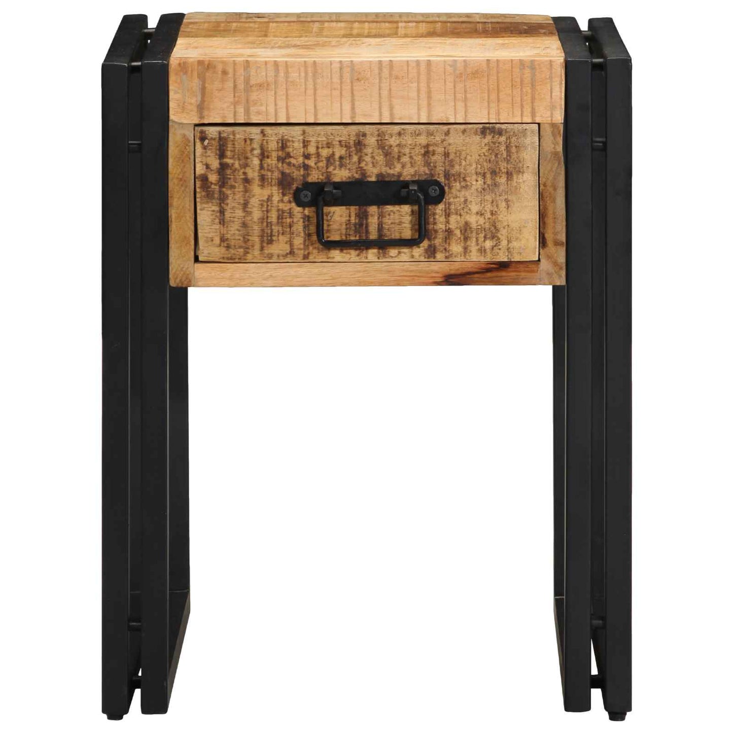 vidaXL End Table Καφέ και Μαύρο 40 x 40 x 50 cm Στερεό ξύλο μάνγκο