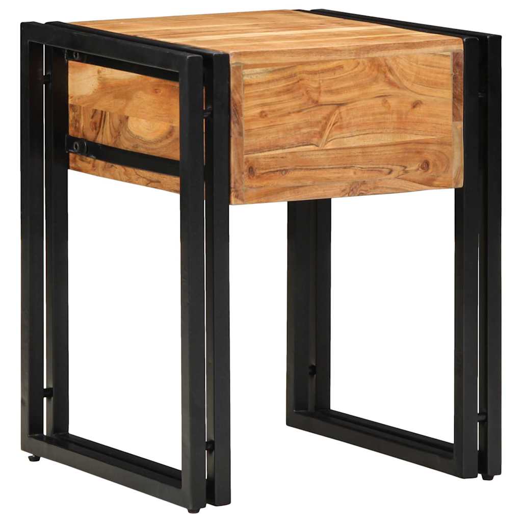 vidaXL End Table με συρτάρι Καφέ 40 x 40 x 50 cm Μασίφ ξύλο ακακίας