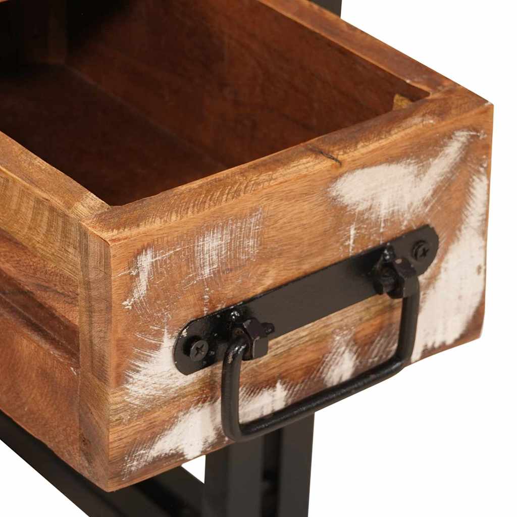 vidaXL End Table με συρτάρι 30 x 30 x 40 cm Στερεό Ανακτηθέν Ξύλο