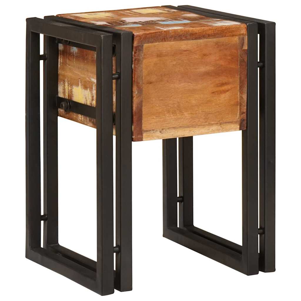 vidaXL End Table με συρτάρι 30 x 30 x 40 cm Στερεό Ανακτηθέν Ξύλο