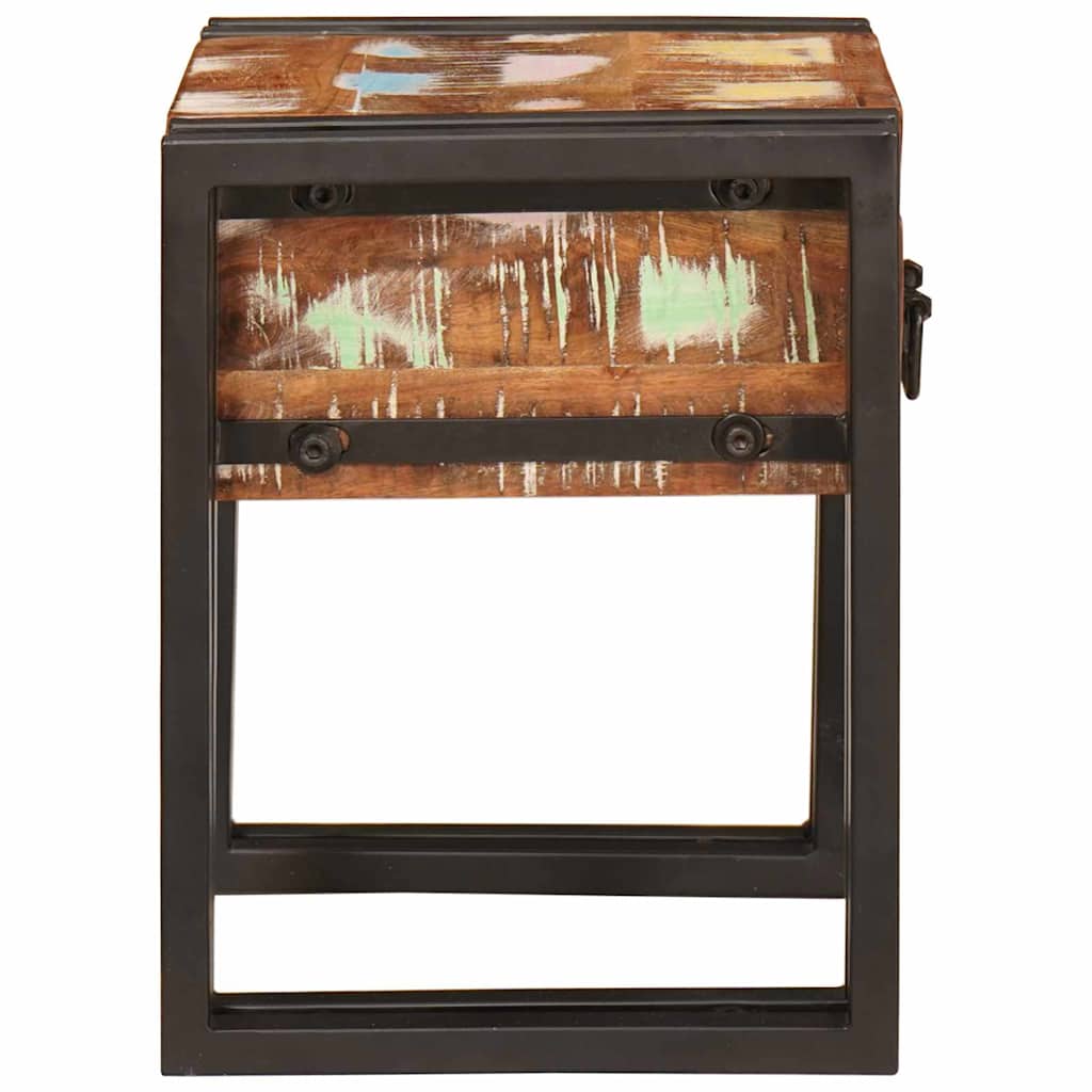 vidaXL End Table με συρτάρι 30 x 30 x 40 cm Στερεό Ανακτηθέν Ξύλο
