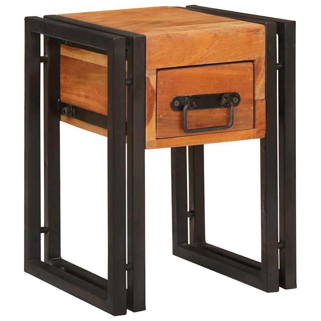 vidaXL End Table Καφέ και Μαύρο 30 x 30 x 40 cm Στερεό Ξύλο Ακακίας