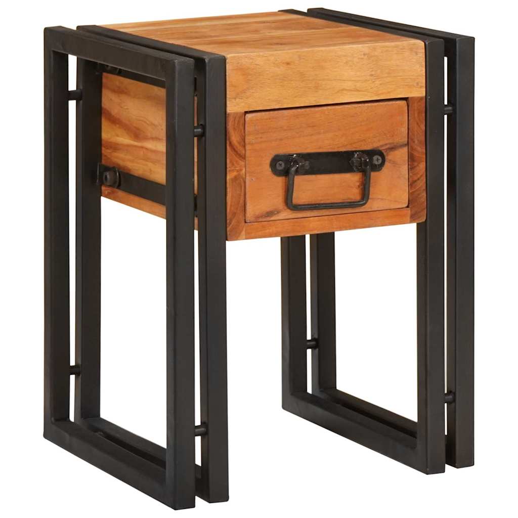vidaXL End Table Καφέ και Μαύρο 30 x 30 x 40 cm Στερεό Ξύλο Ακακίας