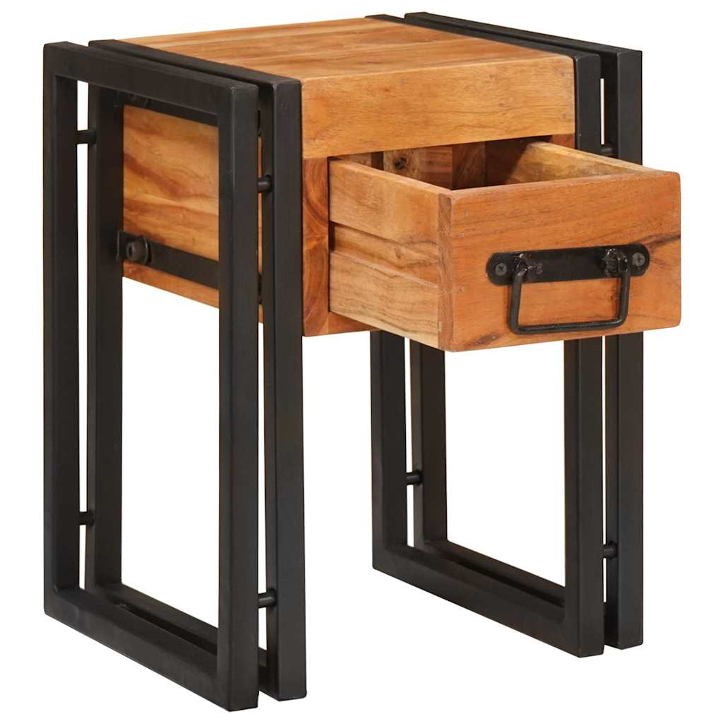 vidaXL End Table Καφέ και Μαύρο 30 x 30 x 40 cm Στερεό Ξύλο Ακακίας