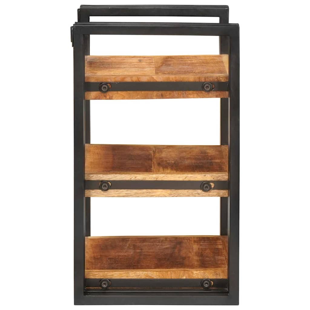 vidaXL Κομοδίνο Καφέ και μαύρο 38 x 33 x 58 εκ. Στερεό ξύλο μάνγκο