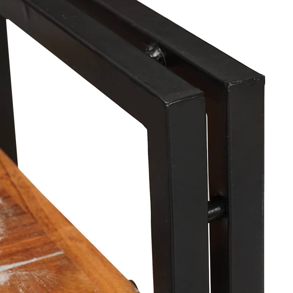 vidaXL Κομοδίνο Καφέ και μαύρο 38 x 33 x 58 εκ. Ανακτημένο Στερεό Ξύλο