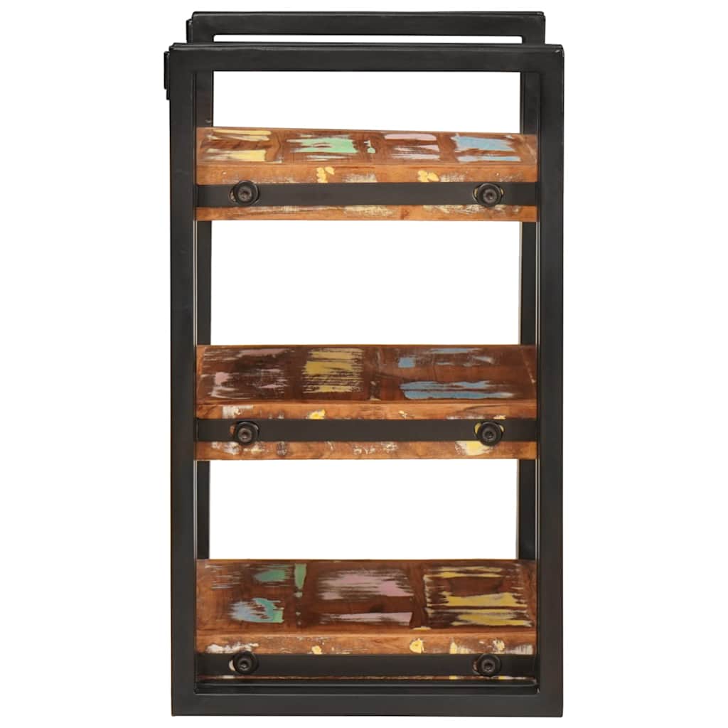 vidaXL Κομοδίνο Καφέ και μαύρο 38 x 33 x 58 εκ. Ανακτημένο Στερεό Ξύλο